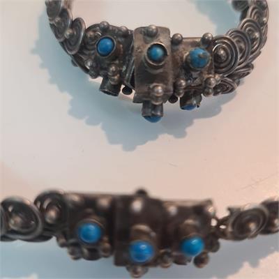 סט יוקרתי ועתיק: שרשרת וצמיד כסף 900 בעבודת יד (155 גרם)