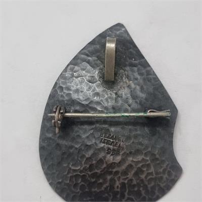 סיכת "בצלאל" עתיקה מכסף - מוטיב ספינה (נדיר!)