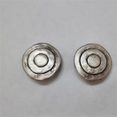 עגילי קליפס מעוצבים של DANON – כסף מושחר במראה וינטג'