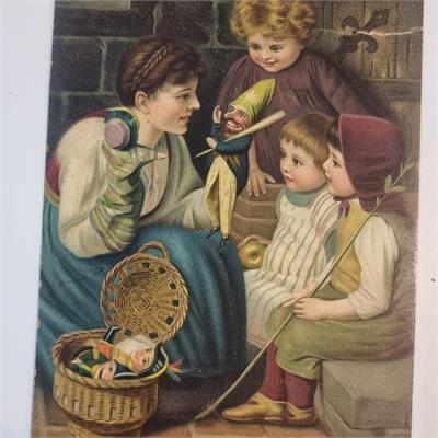 גלויה נדירה מ-1915! איור מרהיב של צייר הילדים הנודע קולבאך -