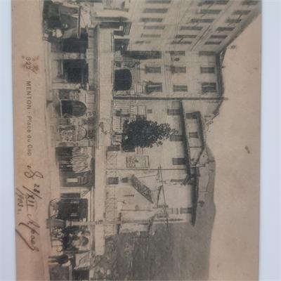 גלויה נדירה (1903) ממנטון (צרפת) לוורשה - רחוב דז'יקה