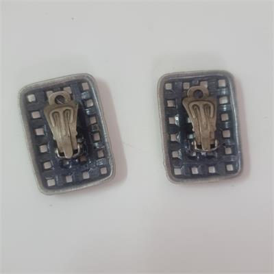 עגילי קליפס וינטאג' AGIL – עיצוב שתי וערב