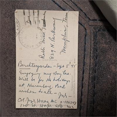 גלויה היסטורית מחייל אמריקאי בגרמניה, 1945