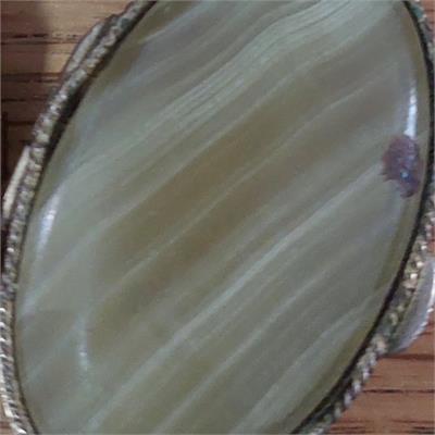 סיכה/אבזם וינטג' עם אבן אגט פסים