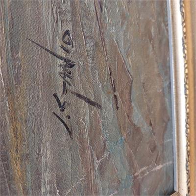 ציור שמן/אקריליק חתום בטכניקת אימפסטו