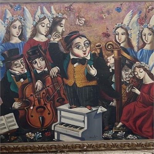ציור שמן חתום 'Kanchik' - פרט