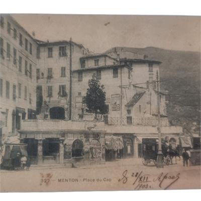 גלויה נדירה (1903) ממנטון (צרפת) לוורשה - רחוב דז'יקה