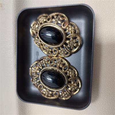 זוג אבזמים/סיכות נוי וינטג'יות בסגנון ויקטוריאני