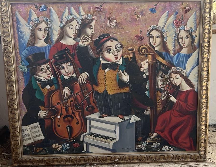 ציור שמן חתום 'Kanchik' - פרט