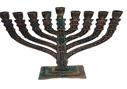 חנוכיית פליז יצוקה וינטג' – JERUSALEM