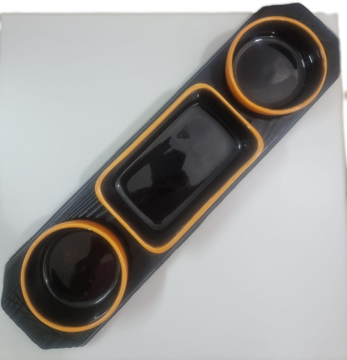 סט הגשה קרמיקה לפיד