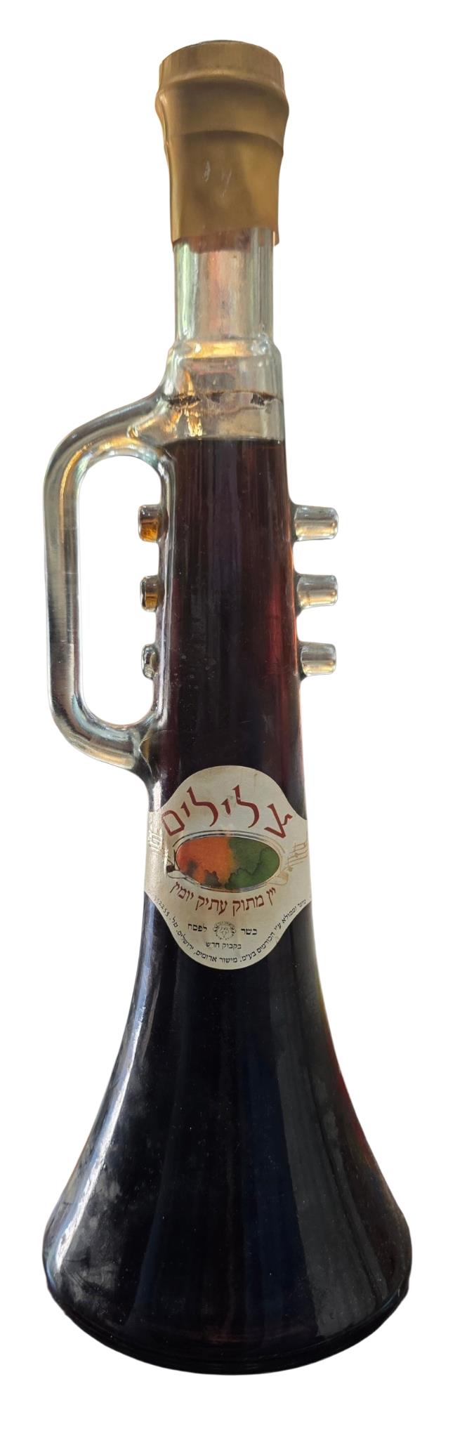 בקבוק יין וינטג' 'צלילים' בצורת חצוצרה