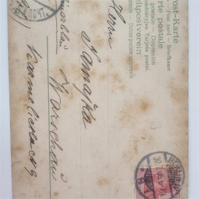 גלויה היסטורית נדירה משנת 1905: מברלין לוורשה