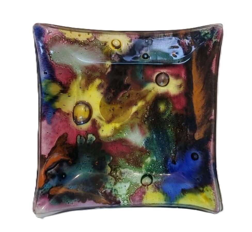צלחת וינטג' של "אורנה זכוכית"